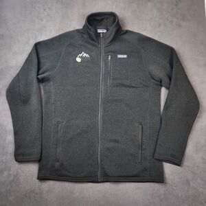Patagonia Better Sweater Jacket Mens Large‎ Black Full Zip Mountains CU Logo